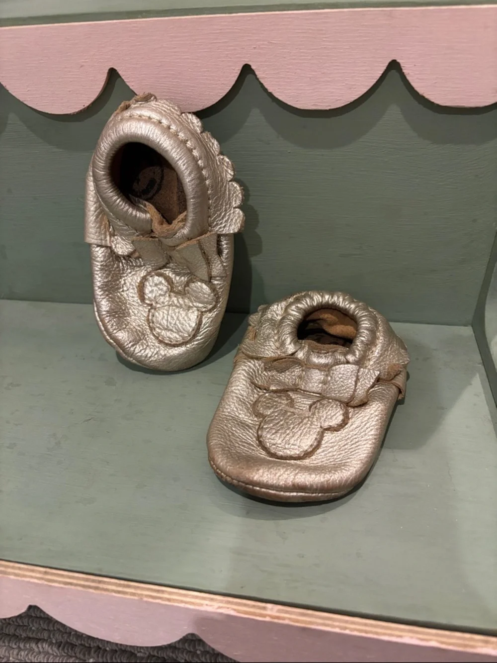 Freshly Picked Metallic Gold Moccasins for Kids